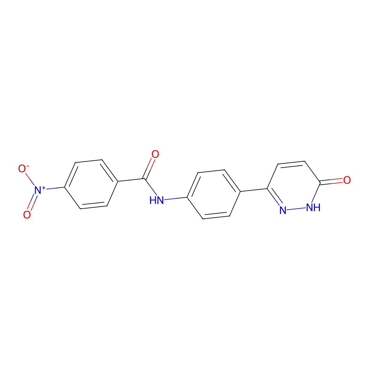 4-Nitro-N-[4-(6-oxo-1H-pyridazin-3-yl)phenyl]benzamide molecular structure, CAS 2415564-54-2