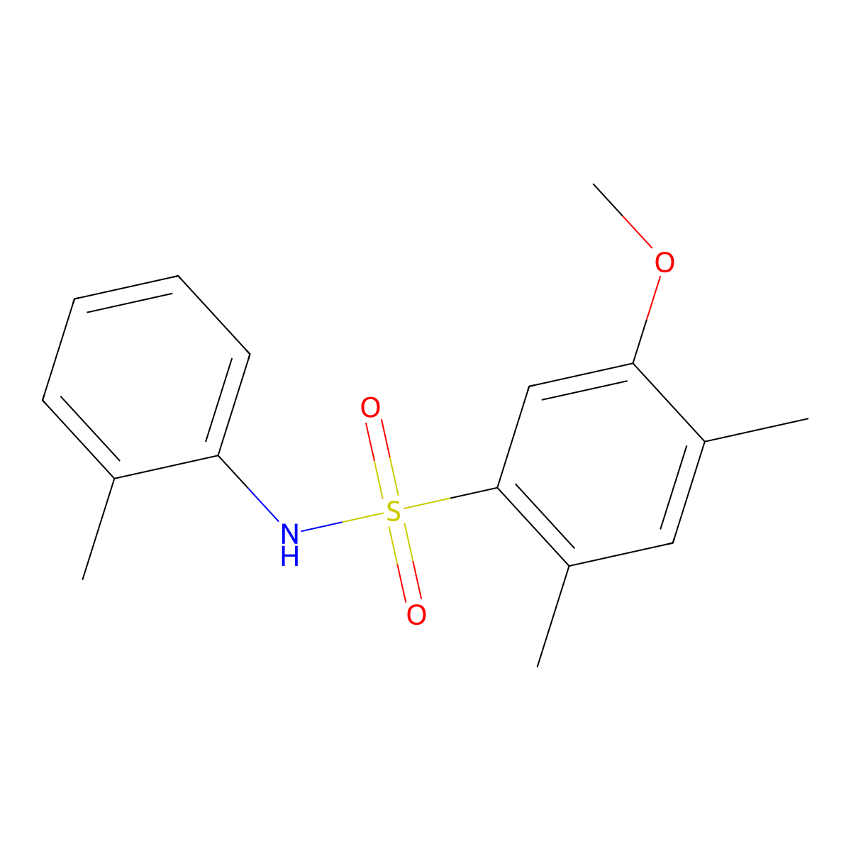 5-methoxy-2,4-dimethyl-N-(2-methylphenyl)benzene-1-sulfonamide molecular structure, CAS 2415564-55-3