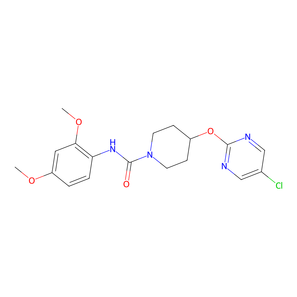 4-[(5-chloropyrimidin-2-yl)oxy]-N-(2,4-dimethoxyphenyl)piperidine-1-carboxamide molecular structure, CAS 2415564-60-0