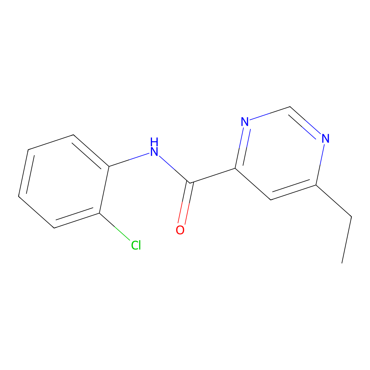 N-(2-Chlorophenyl)-6-ethylpyrimidine-4-carboxamide molecular structure, CAS 2415564-62-2