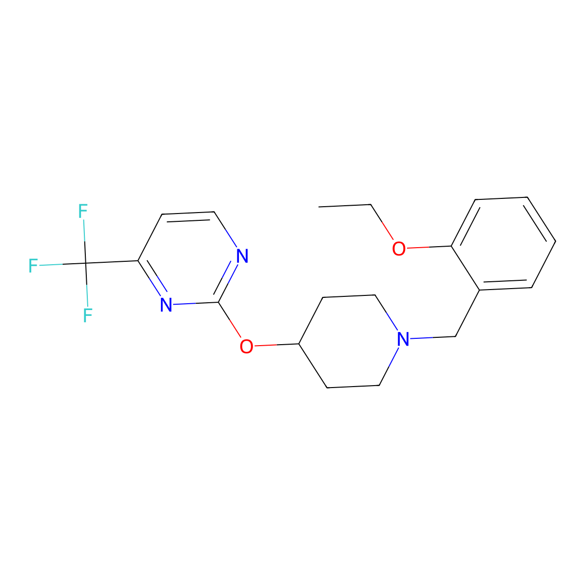 2-({1-[(2-Ethoxyphenyl)methyl]piperidin-4-yl}oxy)-4-(trifluoromethyl)pyrimidine molecular structure, CAS 2415564-71-3