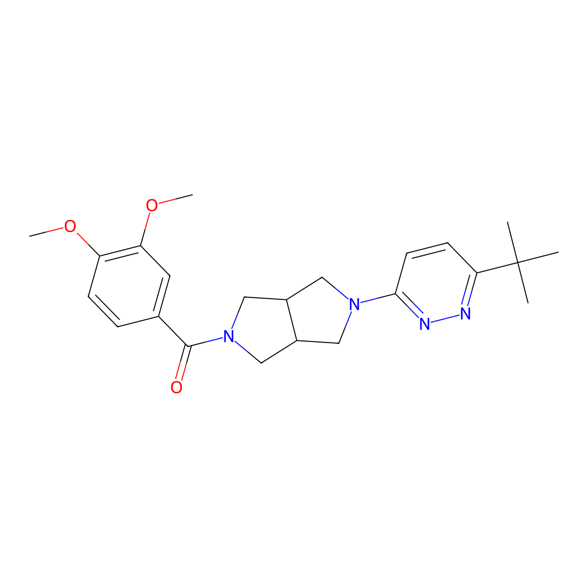 3-Tert-butyl-6-[5-(3,4-dimethoxybenzoyl)-octahydropyrrolo[3,4-c]pyrrol-2-yl]pyridazine molecular structure, CAS 2415564-80-4