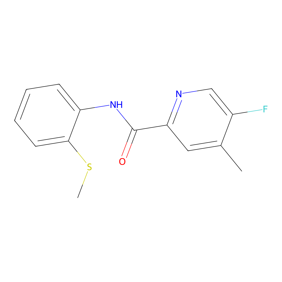 5-fluoro-4-methyl-N-[2-(methylsulfanyl)phenyl]pyridine-2-carboxamide molecular structure, CAS 2415564-93-9