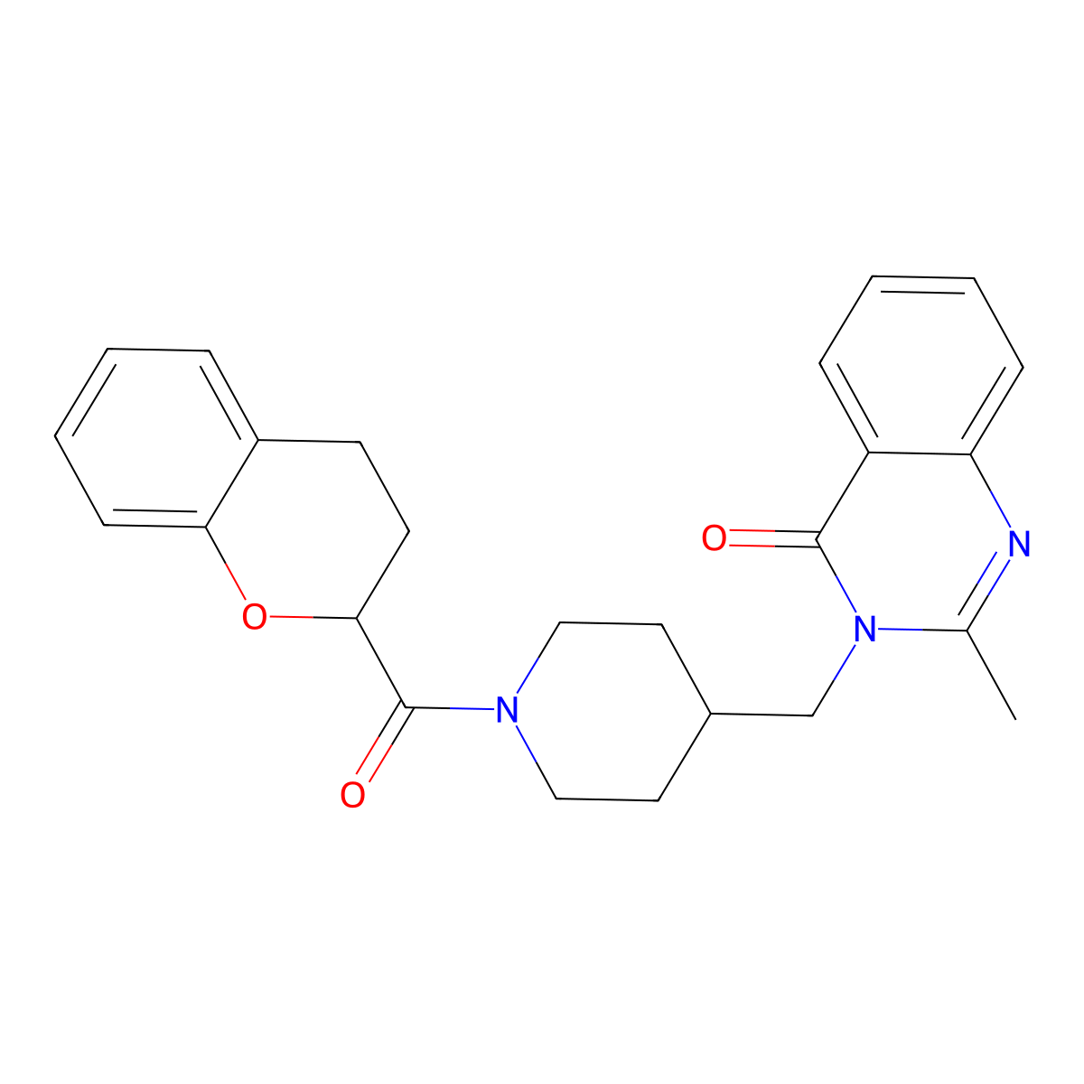 3-{[1-(3,4-dihydro-2H-1-benzopyran-2-carbonyl)piperidin-4-yl]methyl}-2-methyl-3,4-dihydroquinazolin-4-one molecular structure, CAS 2415564-96-2