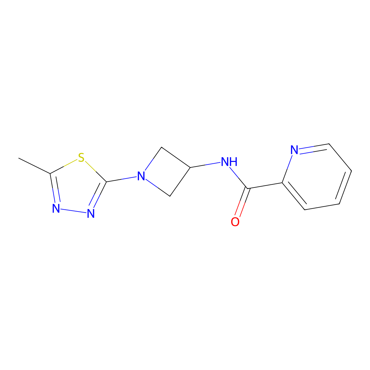 N-[1-(5-Methyl-1,3,4-thiadiazol-2-yl)azetidin-3-yl]pyridine-2-carboxamide molecular structure, CAS 2415564-99-5