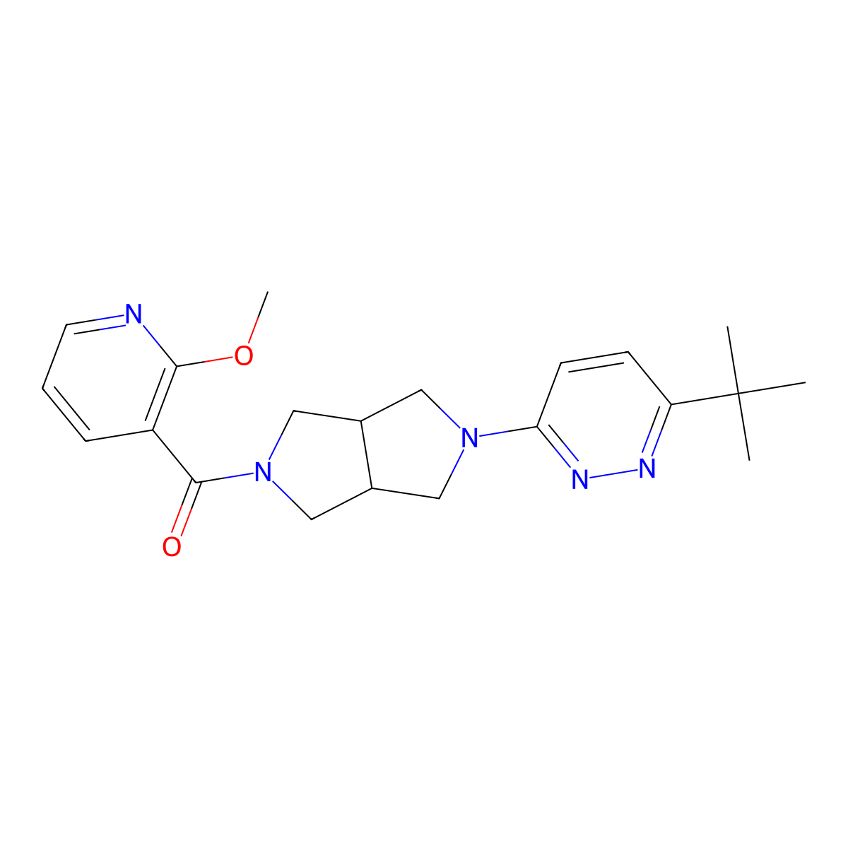 3-Tert-butyl-6-[5-(2-methoxypyridine-3-carbonyl)-octahydropyrrolo[3,4-c]pyrrol-2-yl]pyridazine molecular structure, CAS 2415565-00-1