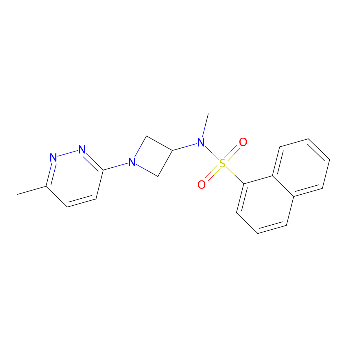 N-methyl-N-[1-(6-methylpyridazin-3-yl)azetidin-3-yl]naphthalene-1-sulfonamide molecular structure, CAS 2415565-02-3