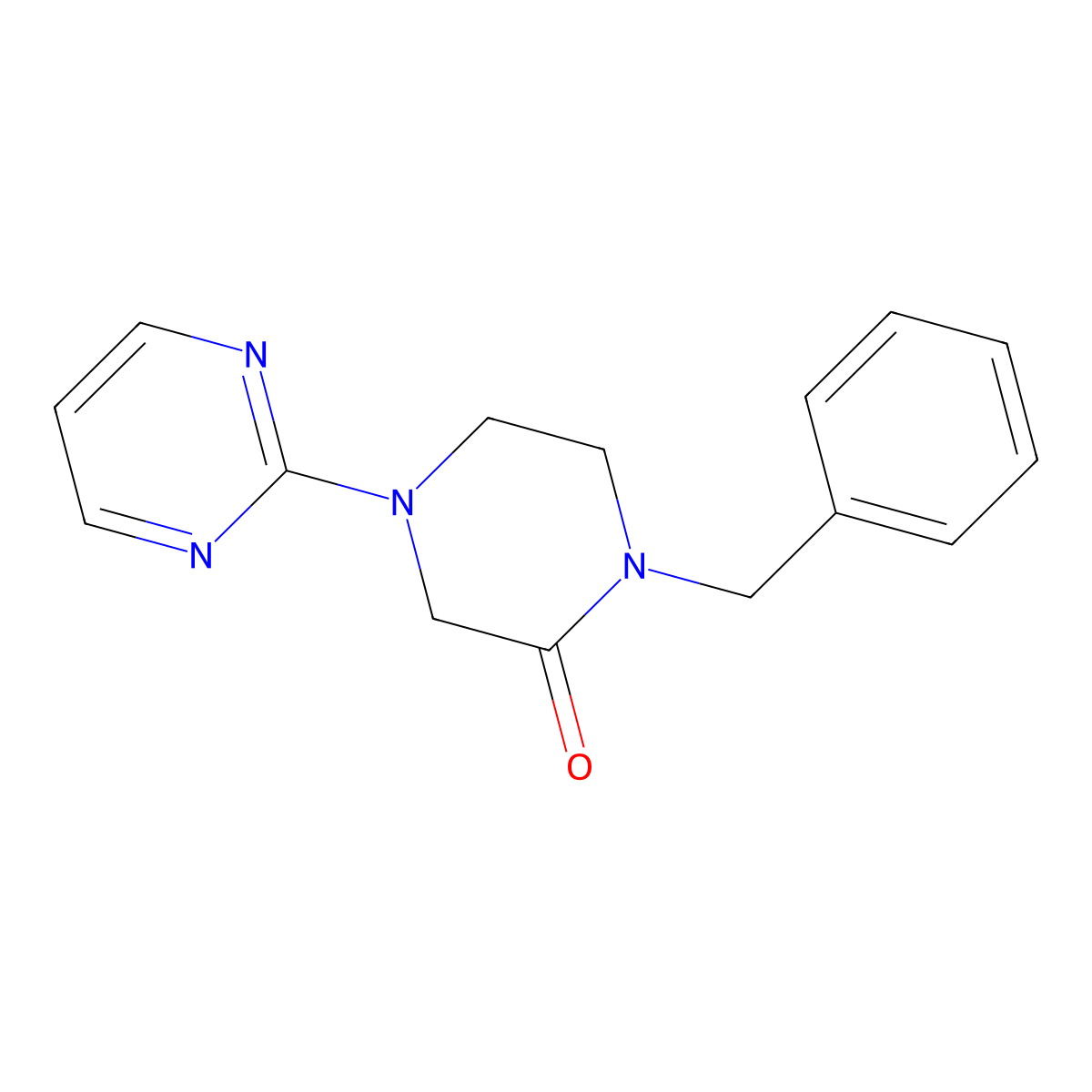 1-Benzyl-4-(pyrimidin-2-yl)piperazin-2-one molecular structure, CAS 2415565-10-3