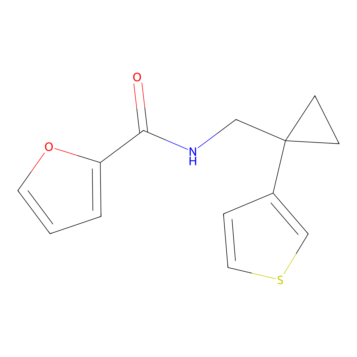 N-{[1-(thiophen-3-yl)cyclopropyl]methyl}furan-2-carboxamide molecular structure, CAS 2415565-14-7