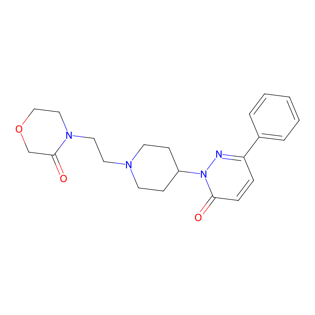 4-{2-[4-(6-Oxo-3-phenyl-1,6-dihydropyridazin-1-yl)piperidin-1-yl]ethyl}morpholin-3-one molecular structure, CAS 2415565-19-2