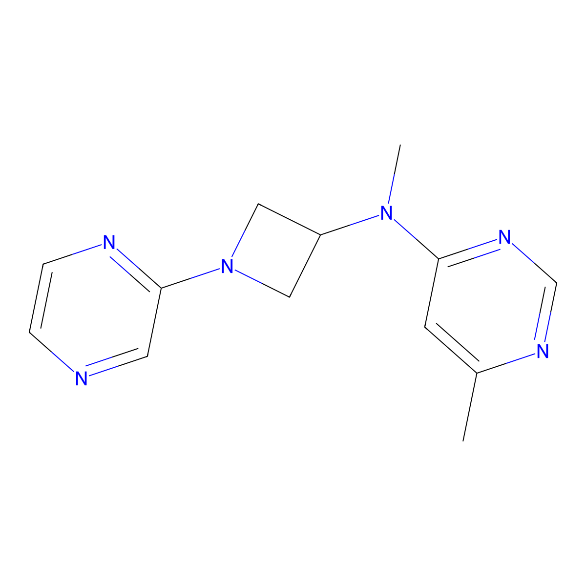 N,6-dimethyl-N-[1-(pyrazin-2-yl)azetidin-3-yl]pyrimidin-4-amine molecular structure, CAS 2415565-34-1