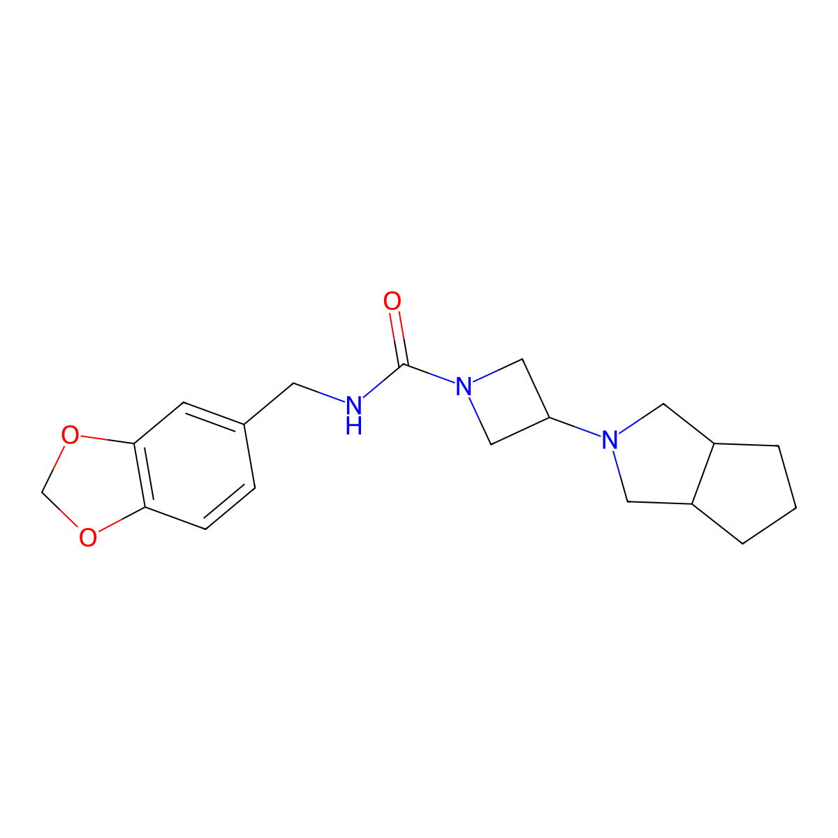 N-[(2H-1,3-benzodioxol-5-yl)methyl]-3-{octahydrocyclopenta[c]pyrrol-2-yl}azetidine-1-carboxamide molecular structure, CAS 2415565-51-2