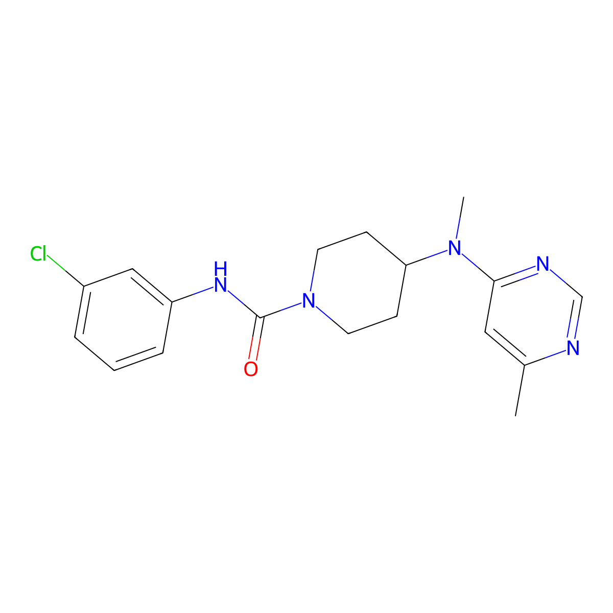 N-(3-chlorophenyl)-4-[methyl(6-methylpyrimidin-4-yl)amino]piperidine-1-carboxamide molecular structure, CAS 2415565-55-6