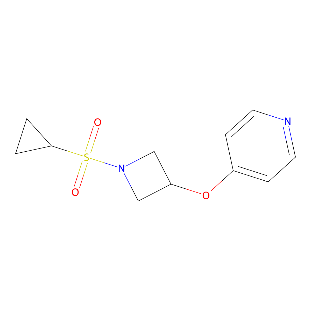 4-{[1-(Cyclopropanesulfonyl)azetidin-3-yl]oxy}pyridine molecular structure, CAS 2415565-62-5