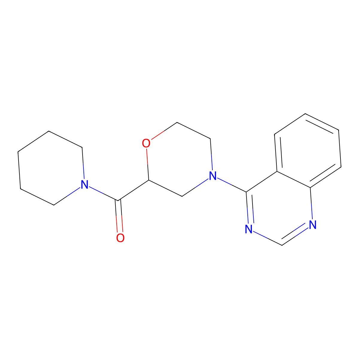 4-[2-(Piperidine-1-carbonyl)morpholin-4-yl]quinazoline molecular structure, CAS 2415565-65-8