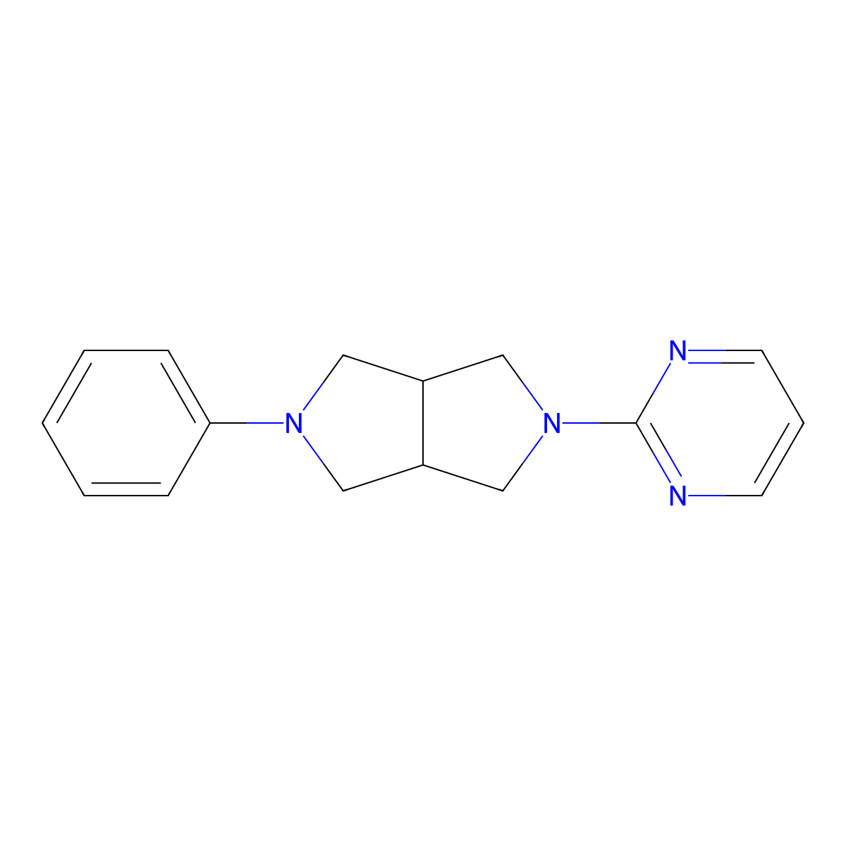 2-{5-Phenyl-octahydropyrrolo[3,4-c]pyrrol-2-yl}pyrimidine molecular structure, CAS 2415565-68-1