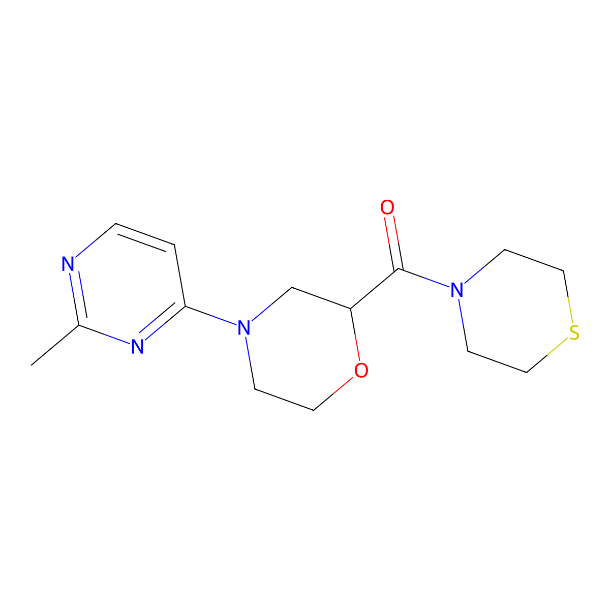 4-(2-Methylpyrimidin-4-yl)-2-(thiomorpholine-4-carbonyl)morpholine molecular structure, CAS 2415565-87-4