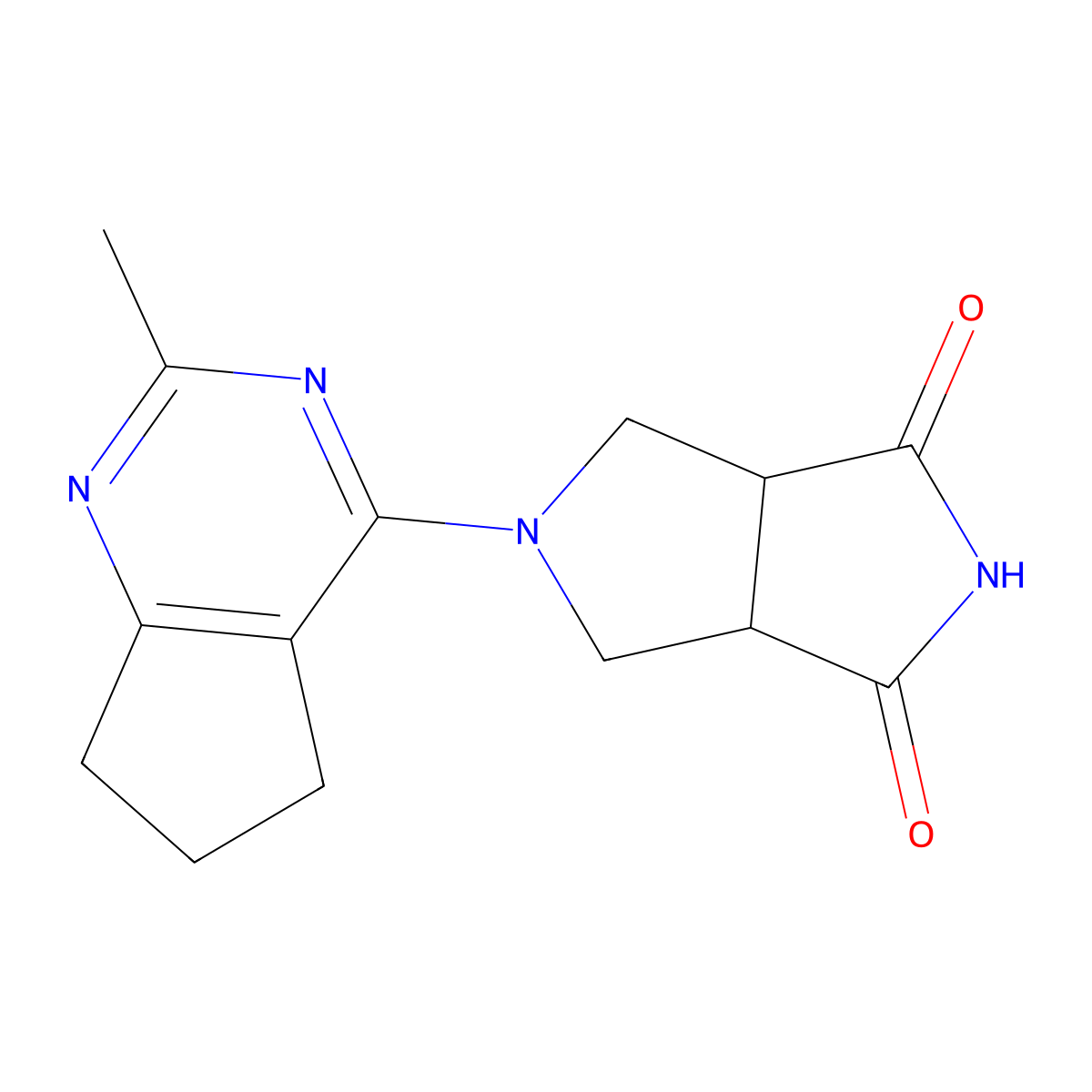 5-{2-methyl-5H,6H,7H-cyclopenta[d]pyrimidin-4-yl}-octahydropyrrolo[3,4-c]pyrrole-1,3-dione molecular structure, CAS 2415565-89-6