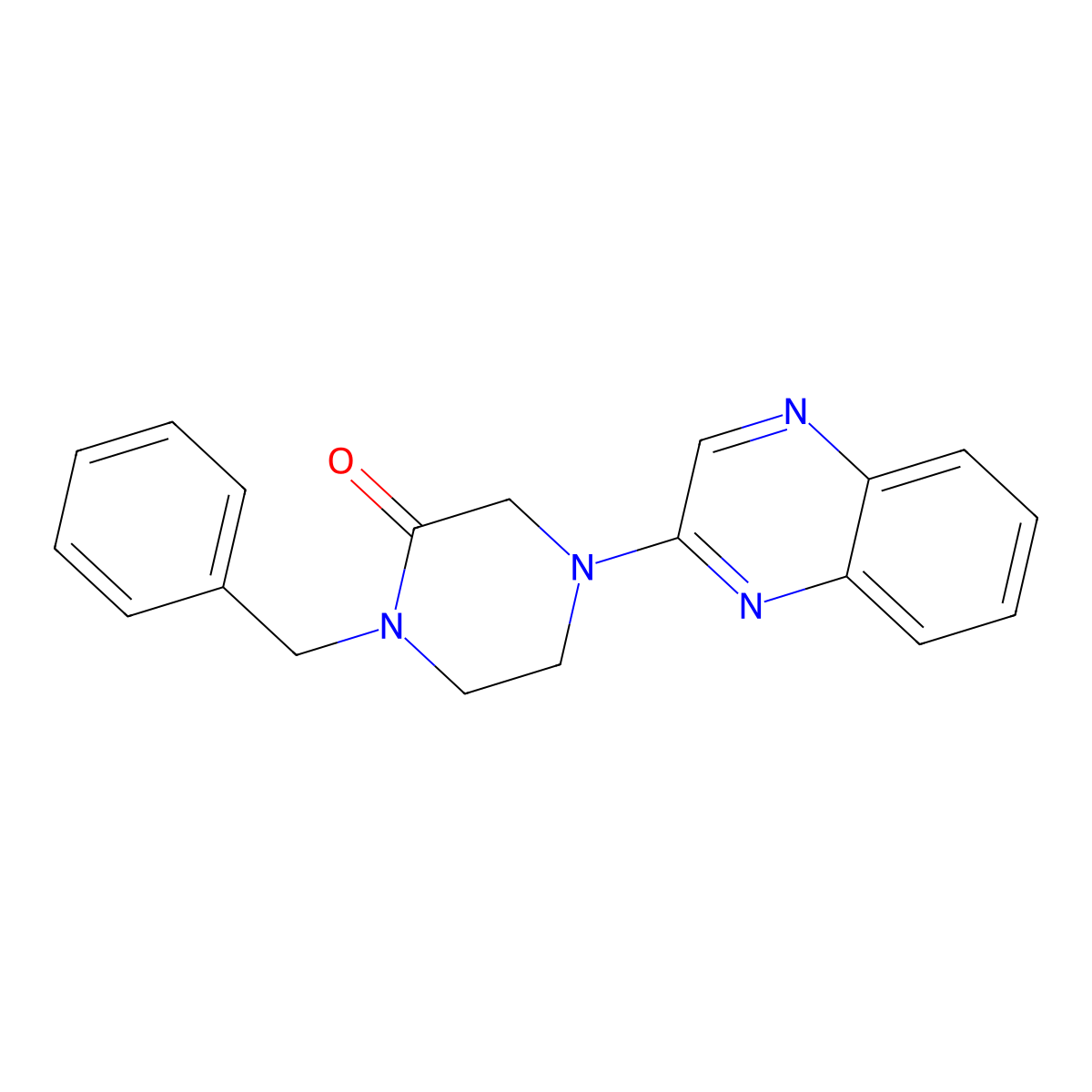 1-Benzyl-4-(quinoxalin-2-yl)piperazin-2-one molecular structure, CAS 2415565-91-0
