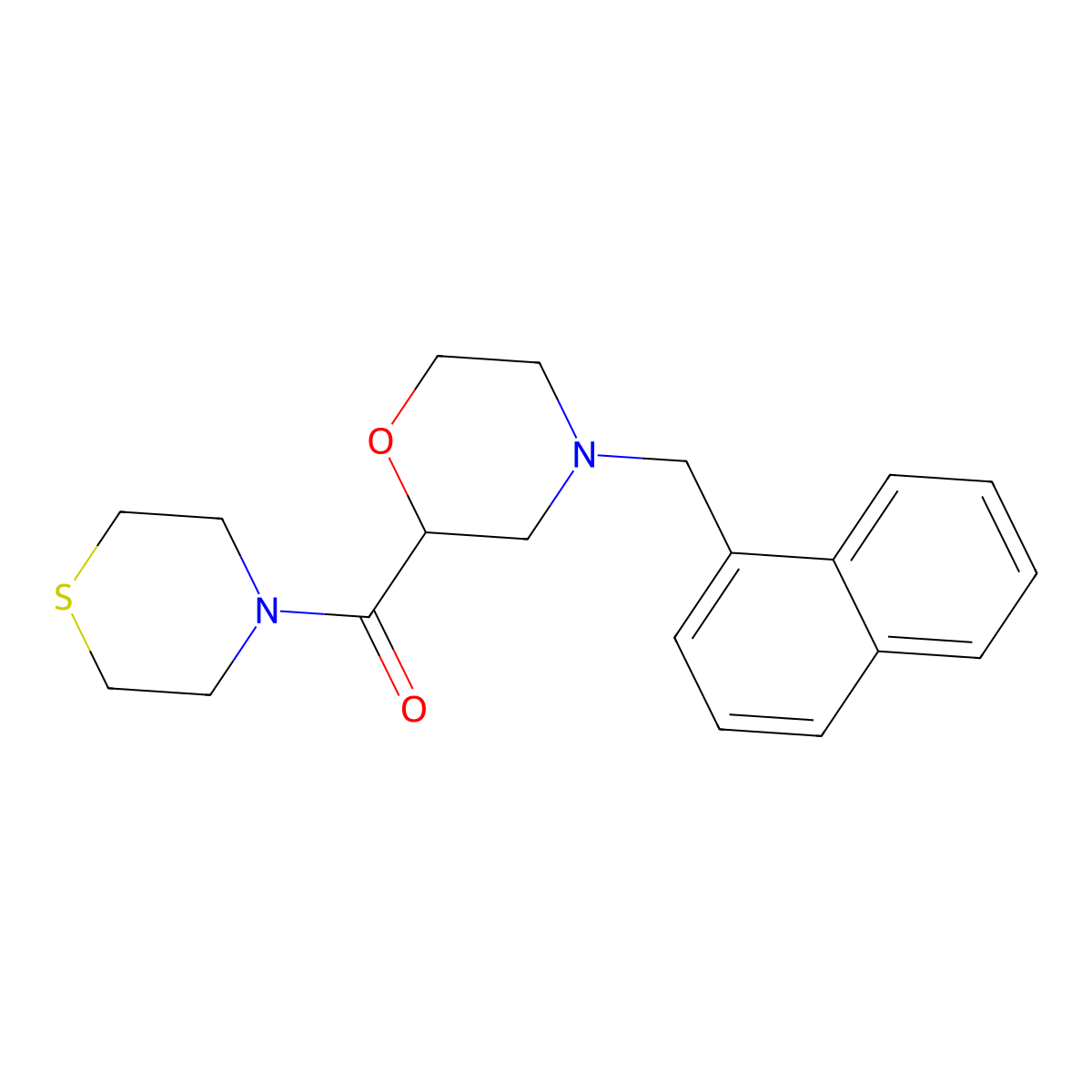 4-[(Naphthalen-1-yl)methyl]-2-(thiomorpholine-4-carbonyl)morpholine molecular structure, CAS 2415566-12-8