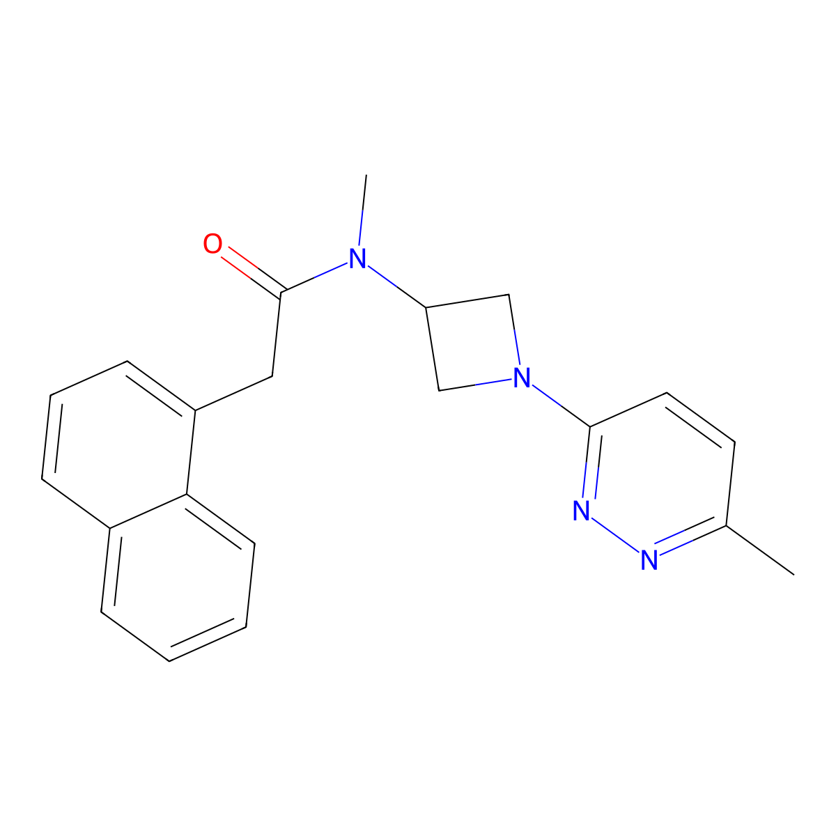 N-methyl-N-[1-(6-methylpyridazin-3-yl)azetidin-3-yl]-2-(naphthalen-1-yl)acetamide molecular structure, CAS 2415566-18-4