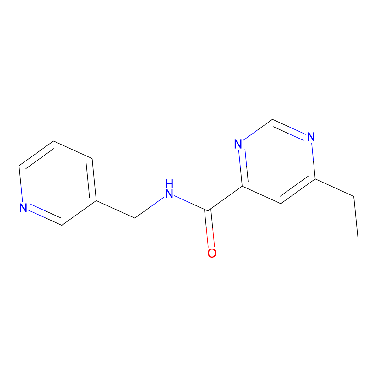 6-ethyl-N-[(pyridin-3-yl)methyl]pyrimidine-4-carboxamide molecular structure, CAS 2415566-20-8