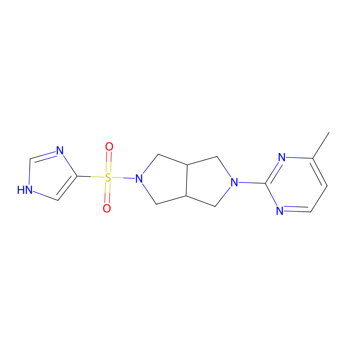 2-[5-(1H-imidazole-4-sulfonyl)-octahydropyrrolo[3,4-c]pyrrol-2-yl]-4-methylpyrimidine molecular structure, CAS 2415566-25-3