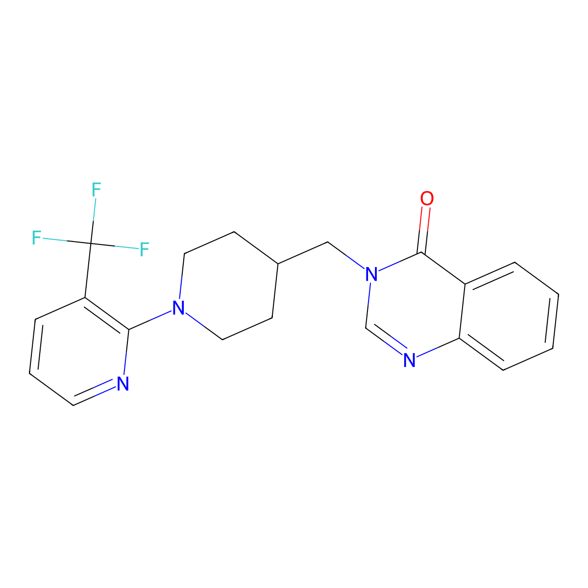 3-({1-[3-(Trifluoromethyl)pyridin-2-yl]piperidin-4-yl}methyl)-3,4-dihydroquinazolin-4-one molecular structure, CAS 2415566-29-7