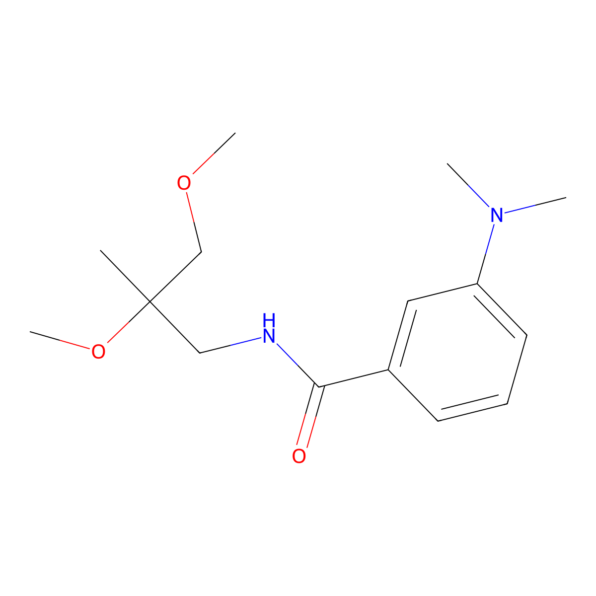 N-(2,3-dimethoxy-2-methylpropyl)-3-(dimethylamino)benzamide molecular structure, CAS 2415566-39-9