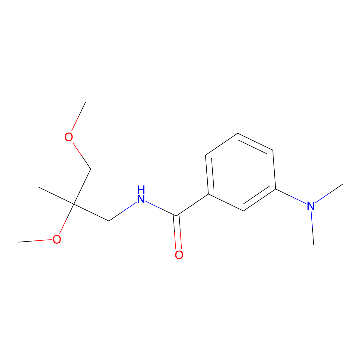 N-(2,3-dimethoxy-2-methylpropyl)-3-(dimethylamino)benzamide molecular structure, CAS 2415566-39-9