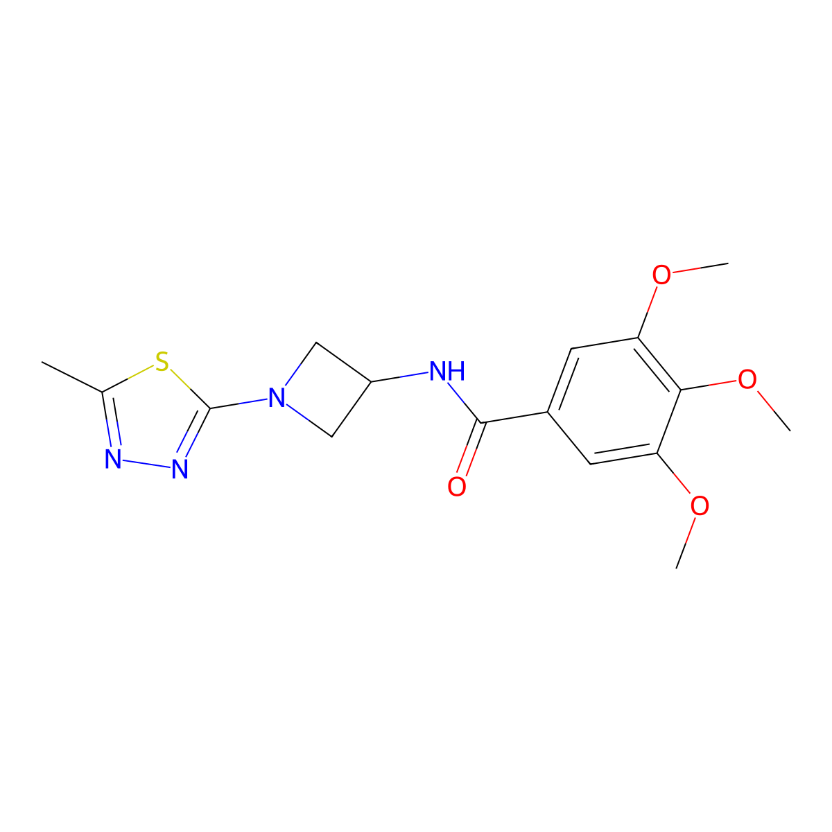 3,4,5-Trimethoxy-N-[1-(5-methyl-1,3,4-thiadiazol-2-yl)azetidin-3-yl]benzamide molecular structure, CAS 2415566-40-2