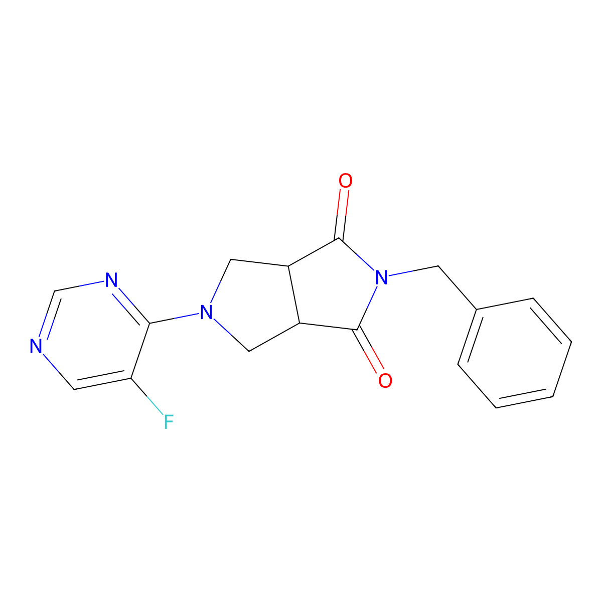 2-Benzyl-5-(5-fluoropyrimidin-4-yl)-octahydropyrrolo[3,4-c]pyrrole-1,3-dione molecular structure, CAS 2415566-41-3