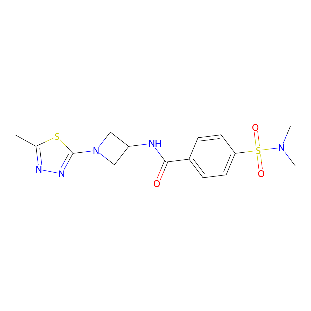 4-(Dimethylsulfamoyl)-N-[1-(5-methyl-1,3,4-thiadiazol-2-yl)azetidin-3-yl]benzamide molecular structure, CAS 2415566-54-8