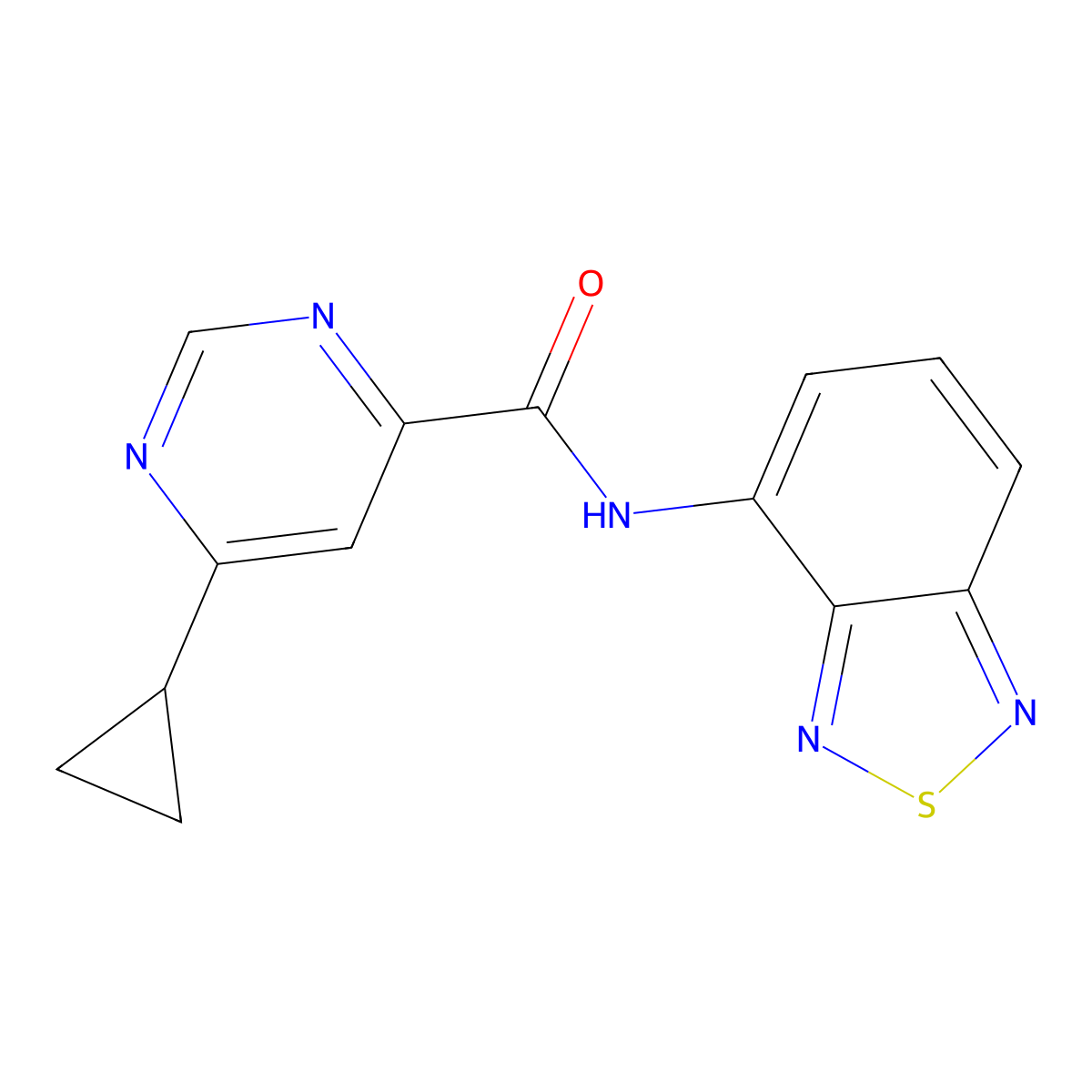 N-(2,1,3-Benzothiadiazol-4-yl)-6-cyclopropylpyrimidine-4-carboxamide molecular structure, CAS 2415566-55-9