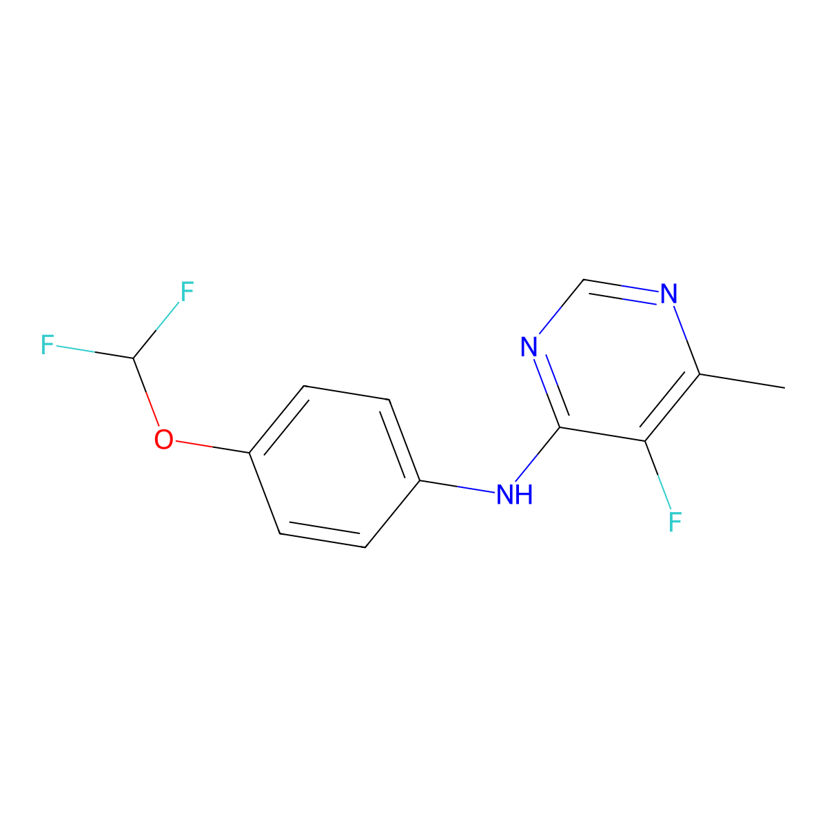 N-[4-(Difluoromethoxy)phenyl]-5-fluoro-6-methylpyrimidin-4-amine molecular structure, CAS 2415566-72-0