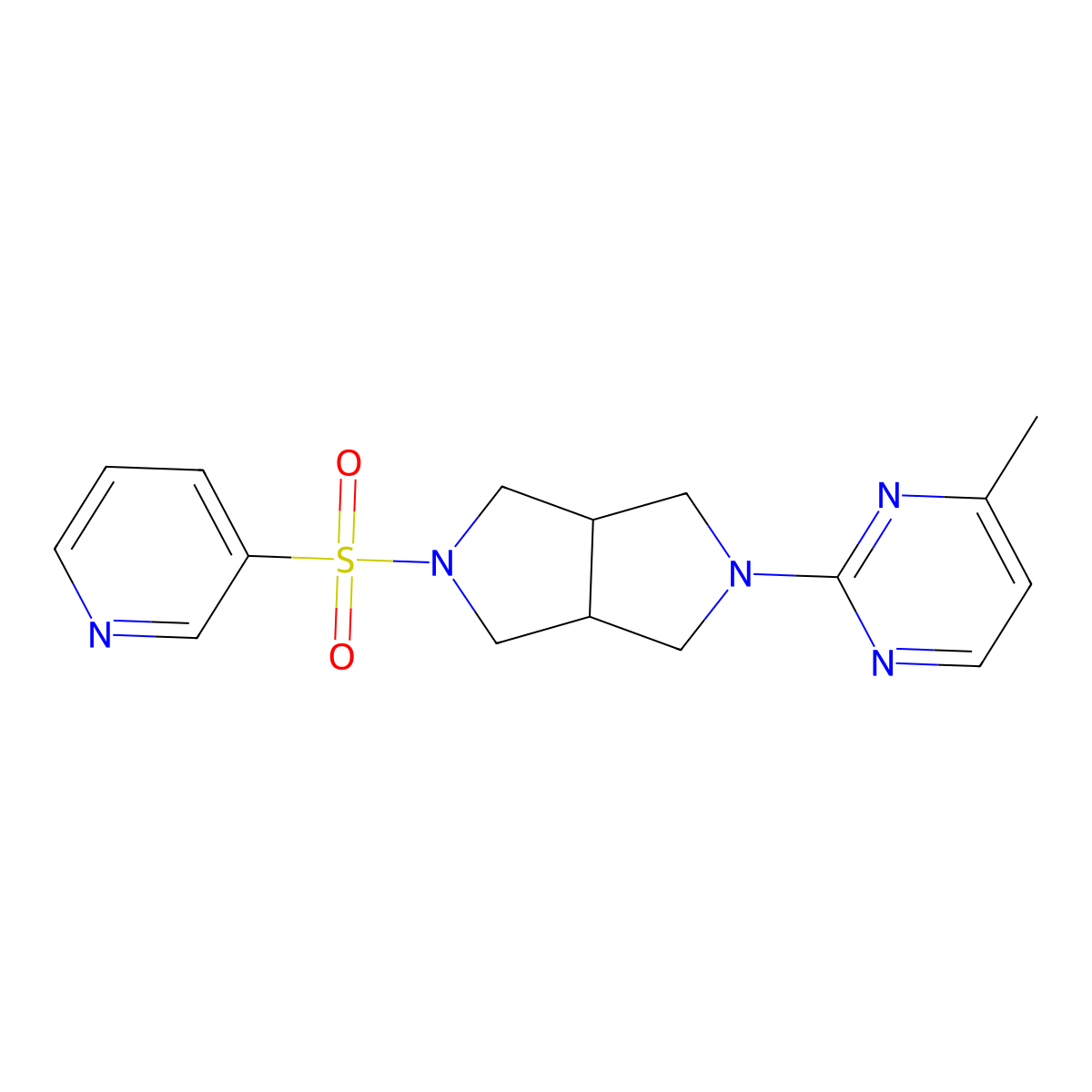 4-Methyl-2-[5-(pyridine-3-sulfonyl)-octahydropyrrolo[3,4-c]pyrrol-2-yl]pyrimidine molecular structure, CAS 2415568-45-3