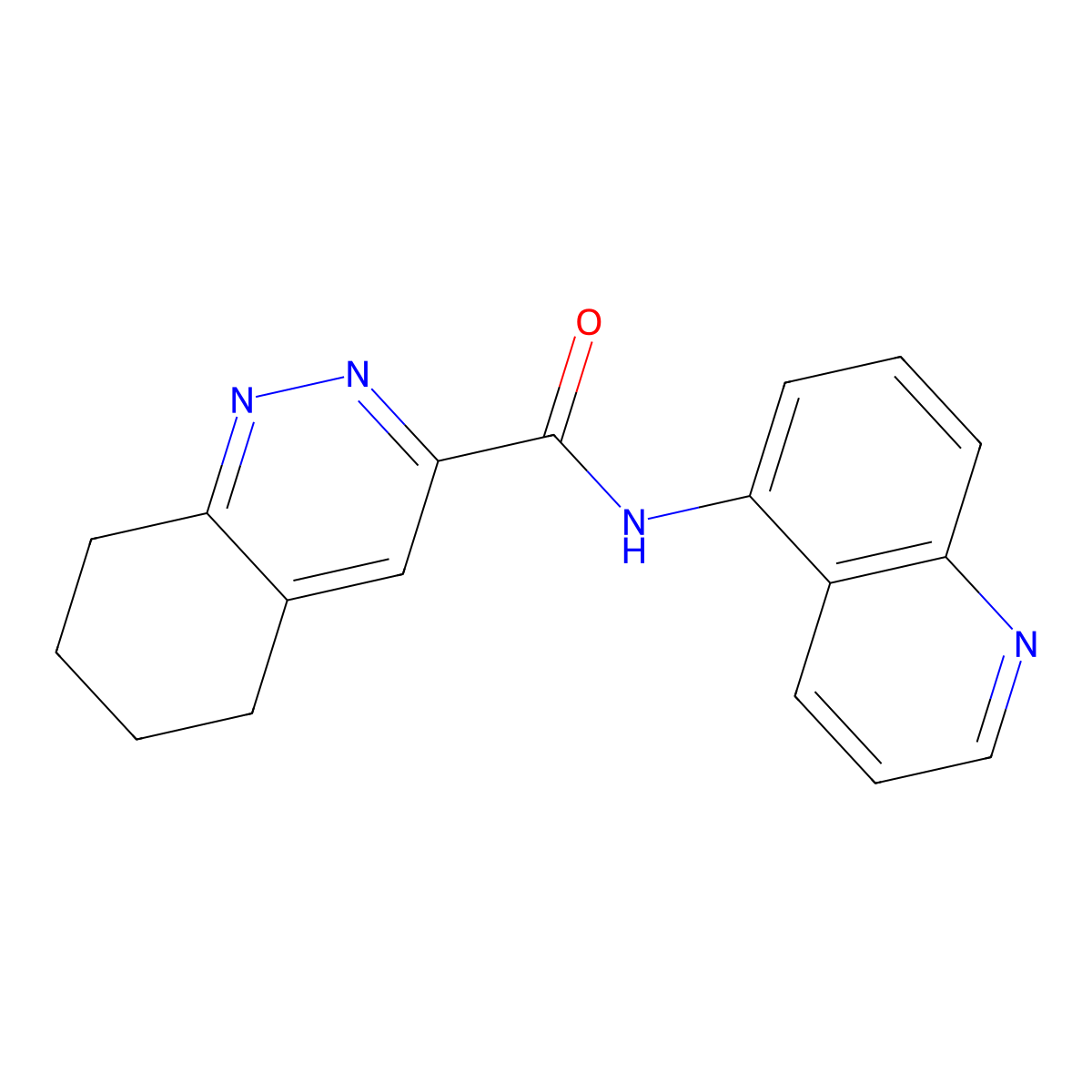 N-(quinolin-5-yl)-5,6,7,8-tetrahydrocinnoline-3-carboxamide molecular structure, CAS 2415568-48-6