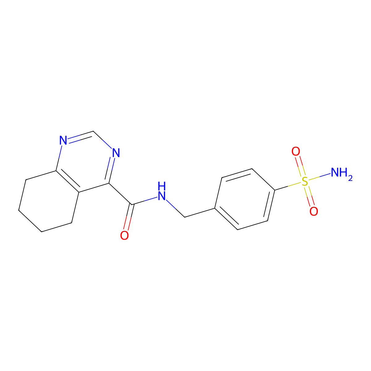 N-[(4-Sulfamoylphenyl)methyl]-5,6,7,8-tetrahydroquinazoline-4-carboxamide molecular structure, CAS 2415568-56-6
