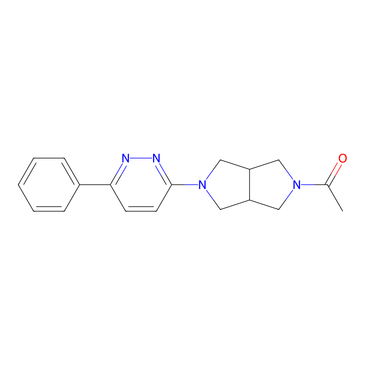 1-[5-(6-Phenylpyridazin-3-yl)-octahydropyrrolo[3,4-c]pyrrol-2-yl]ethan-1-one molecular structure, CAS 2415568-57-7