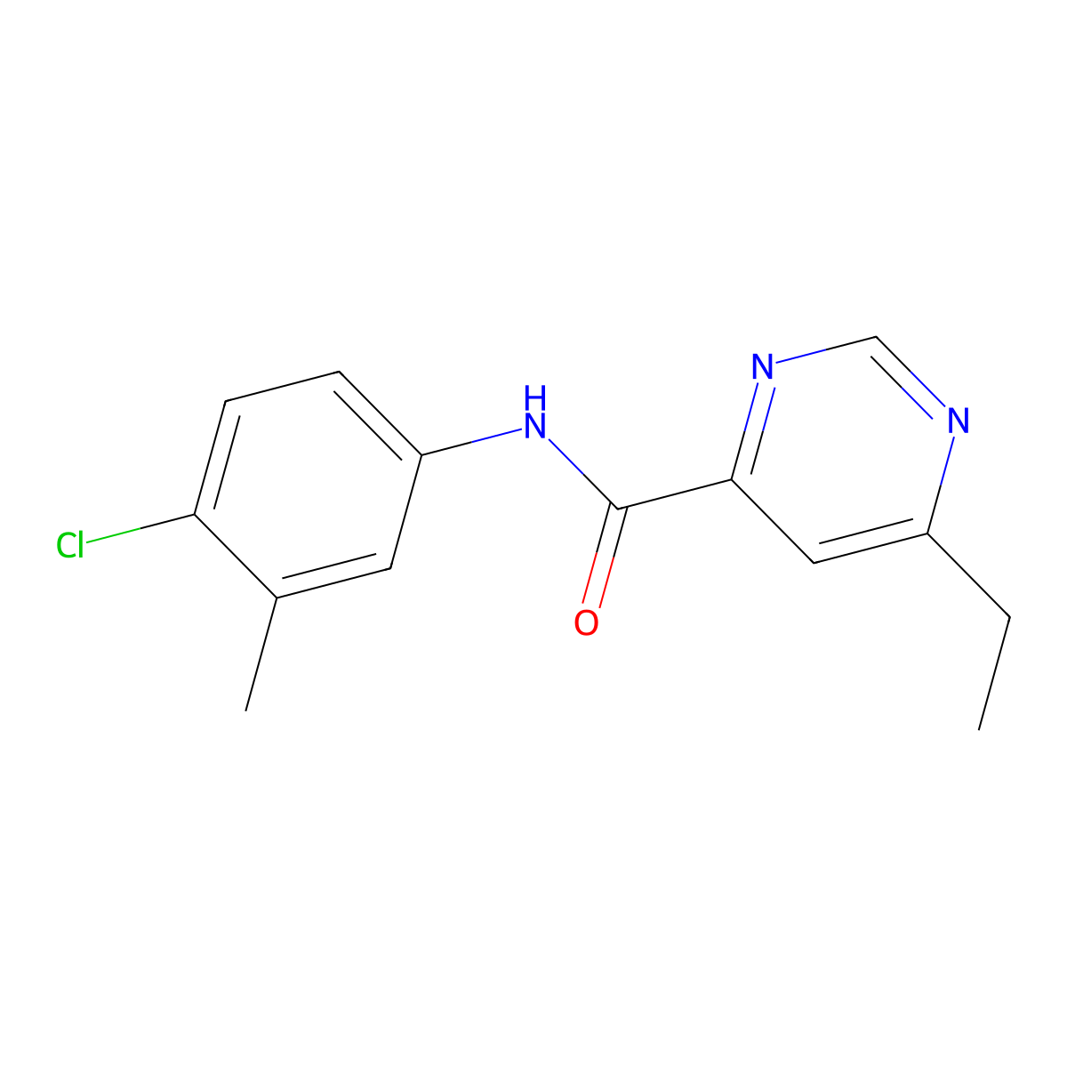 N-(4-chloro-3-methylphenyl)-6-ethylpyrimidine-4-carboxamide molecular structure, CAS 2415568-59-9