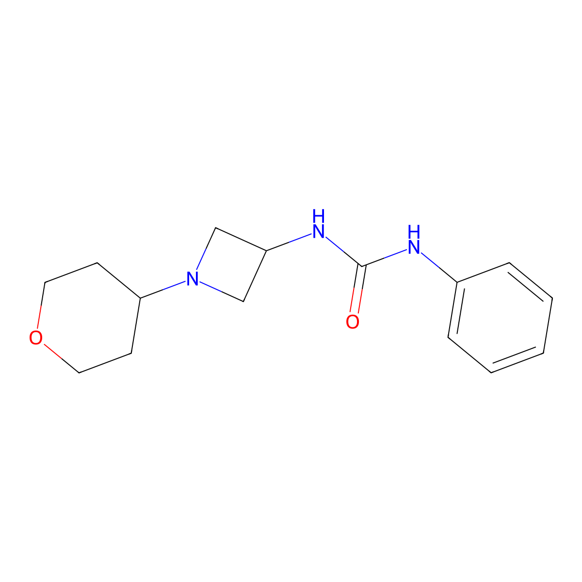 3-[1-(Oxan-4-yl)azetidin-3-yl]-1-phenylurea molecular structure, CAS 2415568-67-9