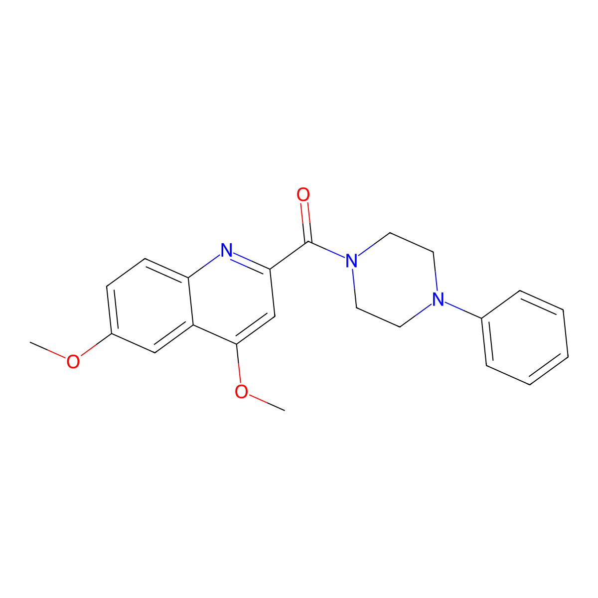 4,6-Dimethoxy-2-(4-phenylpiperazine-1-carbonyl)quinoline molecular structure, CAS 2415568-70-4