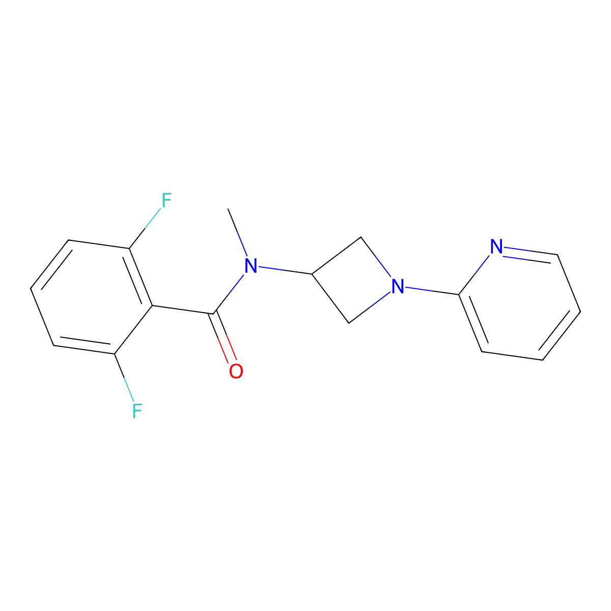 2,6-difluoro-N-methyl-N-[1-(pyridin-2-yl)azetidin-3-yl]benzamide molecular structure, CAS 2415568-78-2