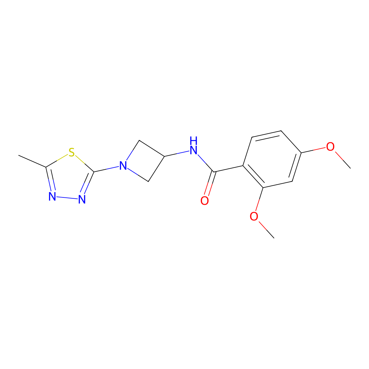 2,4-dimethoxy-N-[1-(5-methyl-1,3,4-thiadiazol-2-yl)azetidin-3-yl]benzamide molecular structure, CAS 2415568-86-2