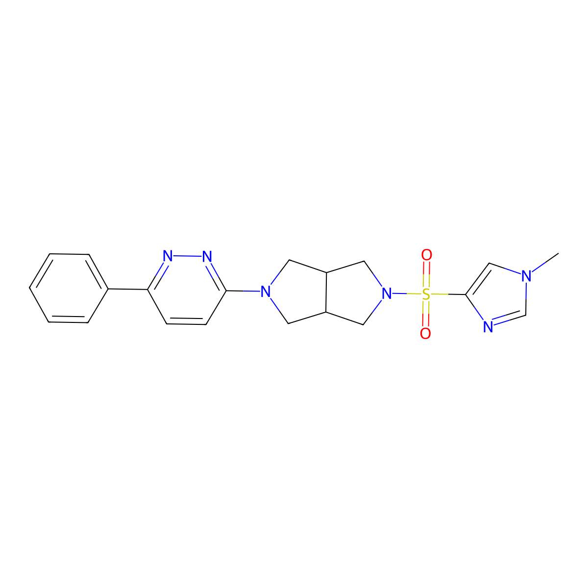 3-{5-[(1-methyl-1H-imidazol-4-yl)sulfonyl]-octahydropyrrolo[3,4-c]pyrrol-2-yl}-6-phenylpyridazine molecular structure, CAS 2415568-93-1