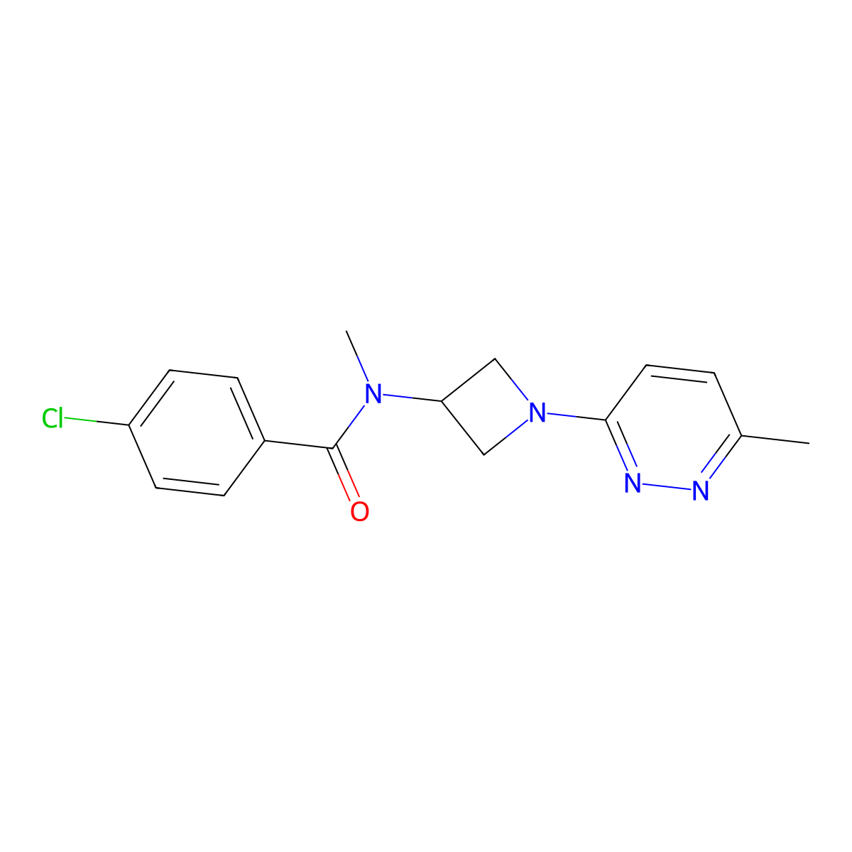 4-chloro-N-methyl-N-[1-(6-methylpyridazin-3-yl)azetidin-3-yl]benzamide molecular structure, CAS 2415568-98-6