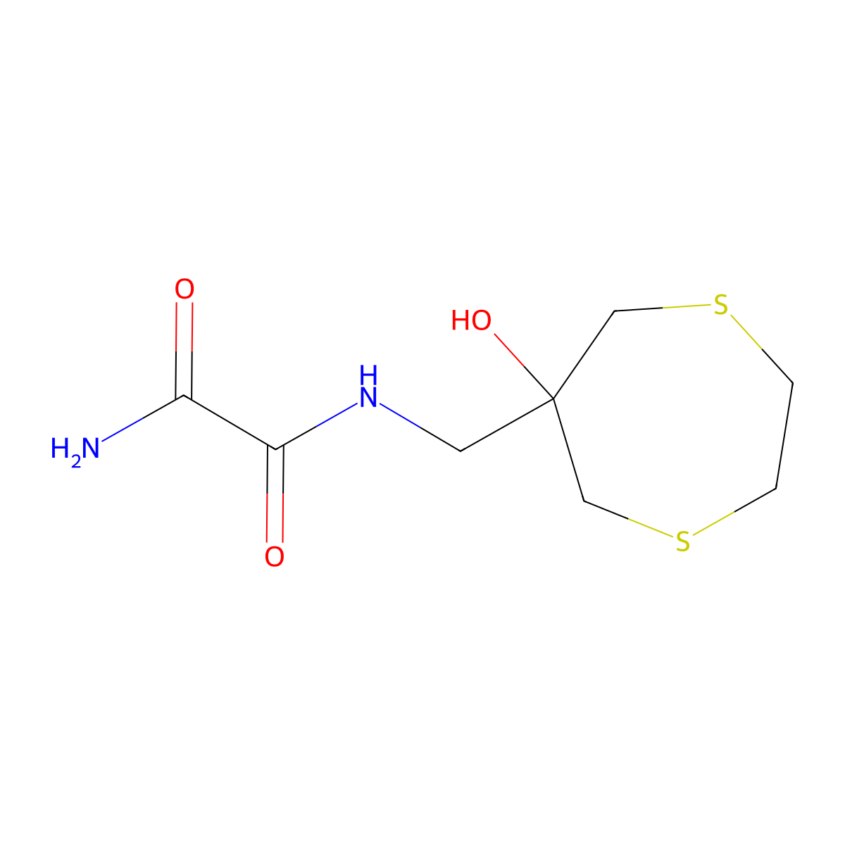 N'-[(6-hydroxy-1,4-dithiepan-6-yl)methyl]ethanediamide molecular structure, CAS 2415569-02-5