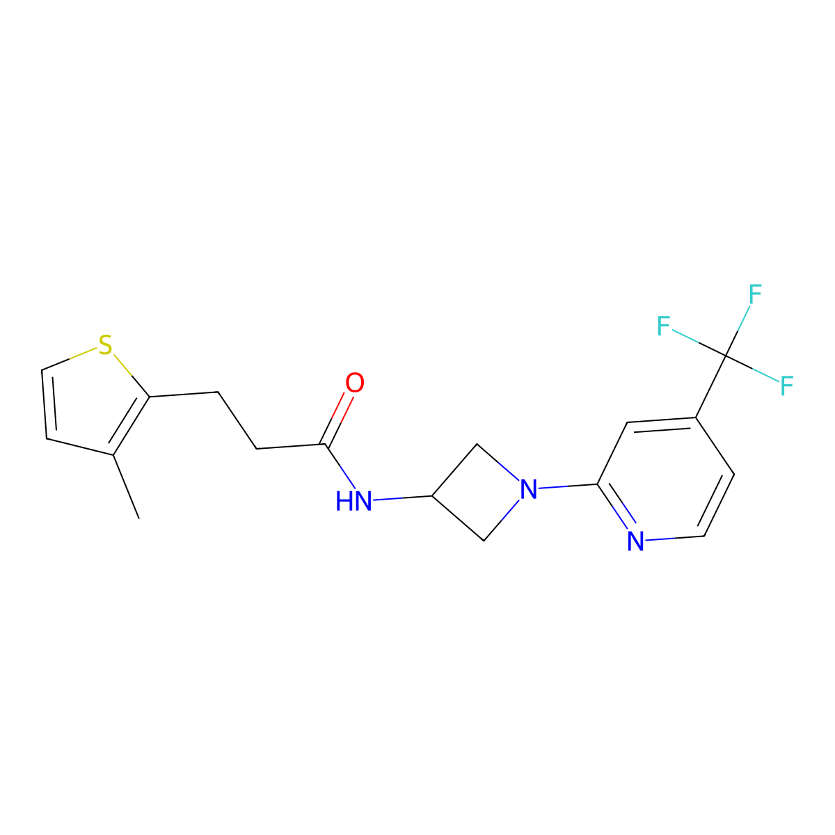 3-(3-methylthiophen-2-yl)-N-{1-[4-(trifluoromethyl)pyridin-2-yl]azetidin-3-yl}propanamide molecular structure, CAS 2415569-11-6
