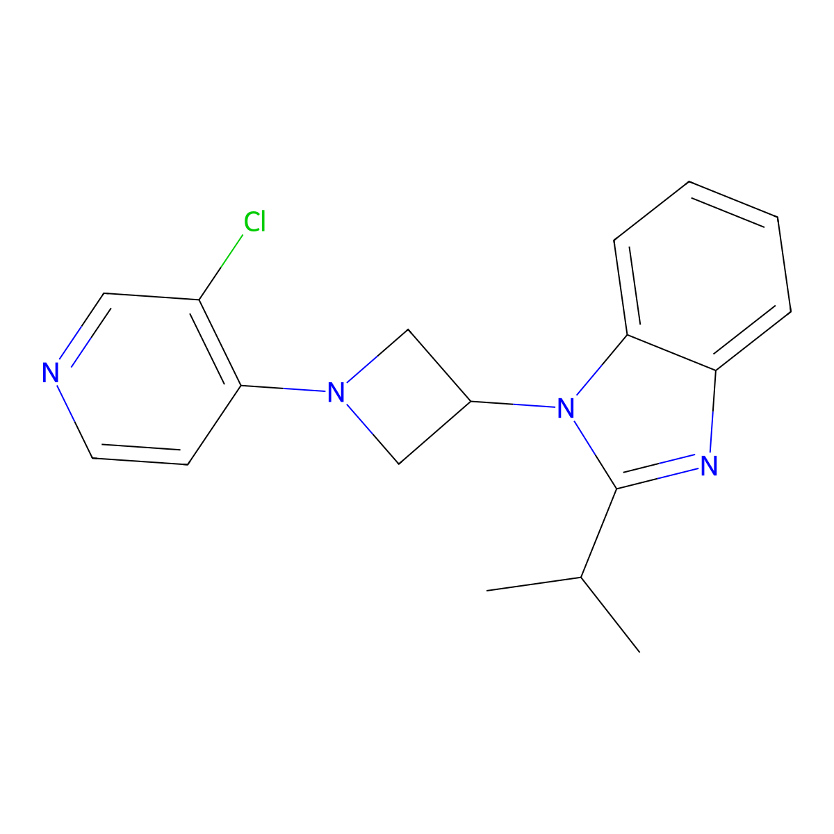 1-[1-(3-chloropyridin-4-yl)azetidin-3-yl]-2-(propan-2-yl)-1H-1,3-benzodiazole molecular structure, CAS 2415569-16-1