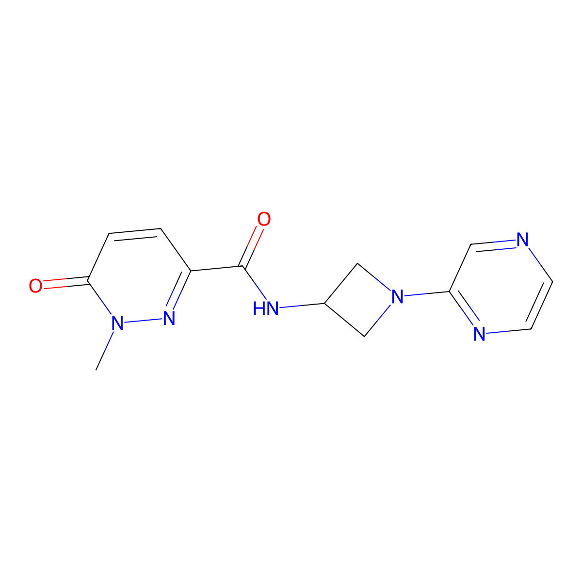 1-methyl-6-oxo-N-[1-(pyrazin-2-yl)azetidin-3-yl]-1,6-dihydropyridazine-3-carboxamide molecular structure, CAS 2415569-47-8